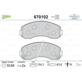 Resim VALEO 670102 Ön Balata Asıa Motors (93-99) 