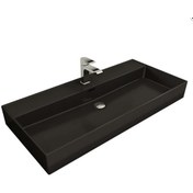 Resim Bocchi Milano Tezgah Üstü Lavabo 100 Cm Mat Siyah 1378-004-0126 Bocchi