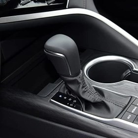 Resim CetKing Araba Aksesuarları Vites Topuzu 6 cm Evrensel Otomatik Hız Vites Değiştirici Kafa Toyota Corolla Için Uyumlu Deri Siyah (Tümü Siyah Deri) 