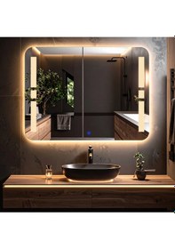 Resim Selyn Günışığı Lazer Kumlamalı Lavabo & Banyo Aynası Dokunmatik Sensörlü 70 X 45 