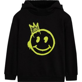 Resim Skechers B Heavy Weight Fleece Hoodie Erkek Çocuk Siyah Sweatshirt 
