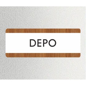 Resim zafrakreklam DEPO Ofis Departman Kapı İsimliği, Yönlendirme levhası 26X10Cm BEYAZ-CEVİZ 