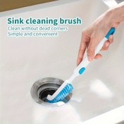 Resim 1 adet Esnek Açı Temizlik Fırçası – Plastik Lavabo Köşe Fırçası, Uzatılabilir Sap, Çok Amaçlı Banyo, Mutfak Oluk, Çatlak, Havza için – Verimli, Ergonomik, Şarj Edilemeyen Temizlik Aracı 