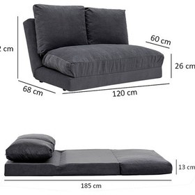 Resim Pafu Taida İkili Katlanır Yataklı Uzanma Koltuğu Soho Gri 