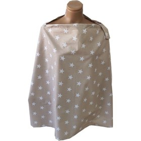 Resim Kadın Bej Renk Bebek Emzirme Önlüğü 