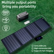 Resim 4 Katlanabilir Güneş Şarj Paneli, Monokristal Silikon Dış Mekan Taşınabilir Güneş Paneli, DC/Type-C/USB Çıkışlı, Telefonlar, Tabletler, Dizüstü Bilgisayarlar için Hızlı Şarj, Katlanabilir Güneş Şarj Cihazı 