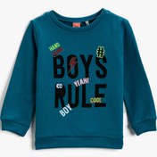 Resim Erkek Bebek Bisiklet Yaka Sweatshirt 