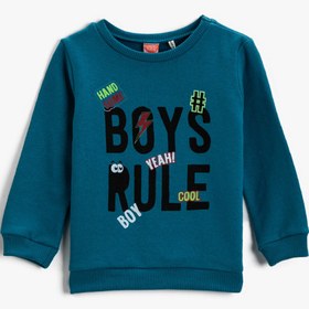 Resim Erkek Bebek Bisiklet Yaka Sweatshirt 