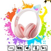 Resim VOOKA Çocuk Bluetooth Kulaklık Kedi Kulaklık Pro 5.3 Akıllı Rgb Led Detaylı Bluetooth Kablosuz 