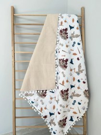 Resim %100 Pamuk Çift Katlı Battaniye Haryy 90x90 Çok Renkli 