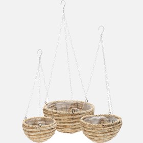 Resim Dekoratif Askılı Hasır Saksı 20 cm 