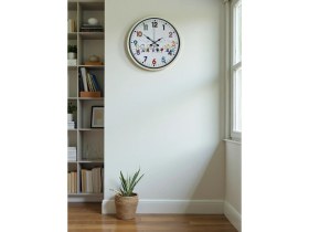 Resim Akıllı Durak 36 cm Krem Çocuk Odası Duvar Saati 