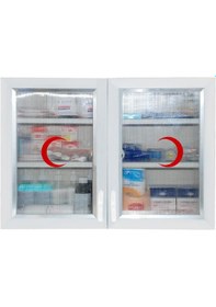 Resim Çelik Ayna Çift Kapaklı Büyük Ecza Dolabı İlk Yardım Dolabı 846 