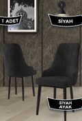 Resim Canisa Trex Serisi 1.sınıf Babyface Kumaş Siyah Metal Ayak 1 Adet Siyah Sandalye 