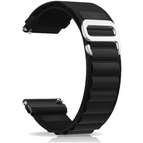 Resim Cloud011 Siyah 20mm Nylon Saat Kayışı Galaxy Watch 4/5 Pro Cırt Cırtlı Hafif 