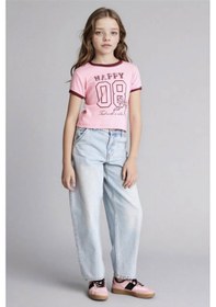 Resim Defacto Baskılı Fitilli Kaşkorse Pembe Kız Çocuk T-shirt D8542a8/pn253 