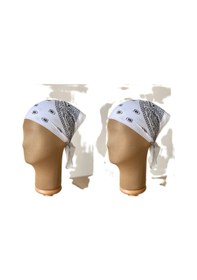 Resim Pamuklu Klasik Desen Unisex 2li Bandana Seti Renkli Bandana Etnik Desenli A Kalite Bandana Beyaz 