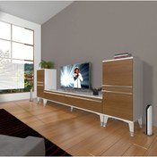 Resim Decoraktiv Eko On2 Mdf Std Silver Tv Ünitesi Tv Sehpası - Beyaz - Ceviz 