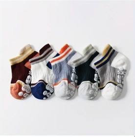 Resim Siyah 5 Çift Kaymaz Kız Bebek Çorabı Siyah 