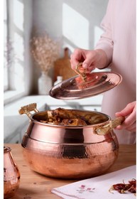 Resim Emsan Göbeklitepe Bakır Güveç Tenceresi 18 Cm Bakır 