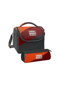 Resim Coral High Erkek Çocuk Turuncu Bordo Gri Renkli Thermo Beslenme Çantası Ve Üç Bölmeli Kalem Çantası Seti Turuncu - Bordo 