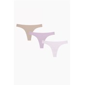 Resim Nbb Kadın 3'lü Lazer Kesim Tanga - Açık Pembe - Gül Kurusu - Açık Kahverengi Çok Renkli 