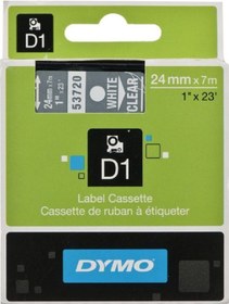 Resim Dymo 53720 Şeffaf/Beyaz D1 Yedek Şerit 24 MM X 7 M 