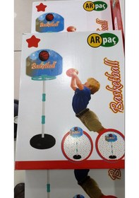 Resim Çocuk Basketbol Potası Yükseklik Ayarlanabilir Kutulu Ayaklı Bask 