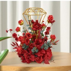 Resim Lijinxu Düğün Çiçek Standı Elmas Şekilli Modern Resepsiyon Altın Diğer 