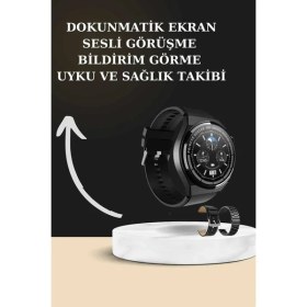 Resim Marsilyan Tws Bluetooth Kulaklık ve Akıllı Saat Uyku Takibi Nabız Ölçer Uzun Pil Ömrü - MCT5053-5556 