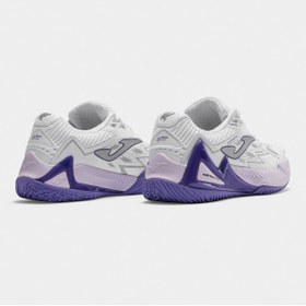Resim Joma TOPLS2602OM Open Lady Toprak Kort Tenis & Padel Kadın Ayakkabısı - Beyaz/Mor 