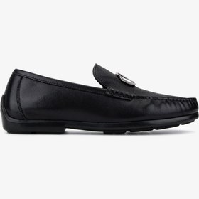 Resim Valentino Erkek Hakiki Deri Siyah Loafer Ayakkabı VLM7031 - 4 