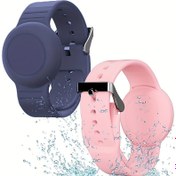 Resim AirTag GPS Takipçisi Koruyucu Kılıf Ayarlanabilir Silikon Kayış ile, Düşmeye Karşı Tasarım, Yıkanabilir ve Dayanıklı, Mavi ve Pembe Seçenekler, Dış Mekan Aktiviteleri, Yürüyüş, Seyahat için Güvenli Kapanış - Erkekler ve Kadınlar için İdeal Hediye, Yetişkin, Telefon için Airtag 