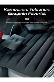 Resim MR52 Şişme Yatak Araba Ve Kamp Yatağı Çanta Elektrikli Pompa Tamir Kiti Ve Yastıklı Yatak Seti 