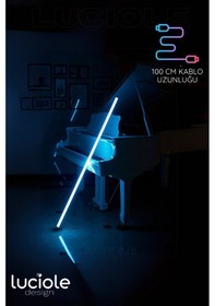 Resim Rgb Led Strip Tube Light Abajur Uzaktan Kumandalı Işık Lamba Ampül Aydınlatma Renkli Atube3 
