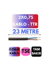 Resim Öznur 2x0,75 Ttr Kablo Metre Seçenekli Siyah - 23 Metre 