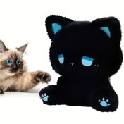 Resim Sevimli Peluş Kedi Oyuncak, Yumuşak ve Dayanıklı Çiğneme Dirençli Kedi Oyuncak | Karikatür Hayvan Peluş | Yumuşak Kumaş Malzeme, Pil Gerektirmez, Tüm Irklar ve Boyutlar İçin Uygun, Kapalı Kedi Eğlence Oyuncak 