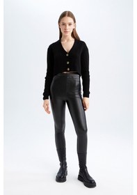 Resim Defacto Coool Regular Fit V Yaka Hırka Siyah 