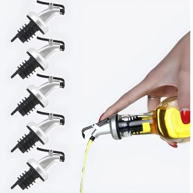 Resim Delixa Kanji 5'li Sızdırmaz Yağdanlık ve Şişe Tıpası Seti – Damlama Yapmaz Paslanmaz Uçlu Yağ Sirke Şarap D 