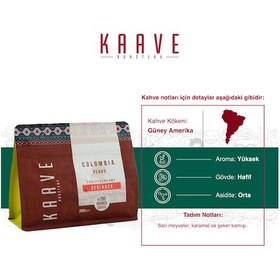 Resim Kaave Roastery Colombıa Peaks Çekirdek Kahve 250 G 