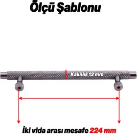 Resim Nzb Mobilya Çekmece Mutfak Dolabı Dolap Modern Kapak Kulplar Füme Metal Kulp 224 mm 