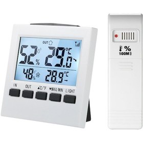 Resim Teltree Cj-2159rfth Dijital Isı Nem Ölçer: Çift Taraflı Ölçüm, Alarm Fonksiyonu, Beyaz Işık, Seracılık/depo/uygulama İçin Pil Yok 