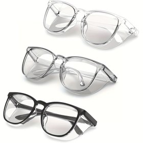 Resim 3 adet şeffaf gözlük, renkli gözlükler, erkek ve kadınlar için günlük kullanım amaçlı tasarlanmış, şık gözlük 