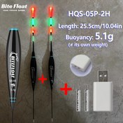 Resim Balıkçılık Elektronik Yüzer 3 Parça Set (2 Aydınlatmalı Yüzer + 1 Şarj Seti, 2 CR425 Şarj Edilebilir Pil + 1 Şarj) Gece Balıkçılığı Ekipman Seti 