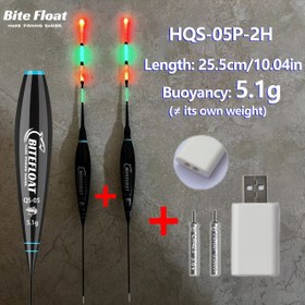 Resim Balıkçılık Elektronik Yüzer 3 Parça Set (2 Aydınlatmalı Yüzer + 1 Şarj Seti, 2 CR425 Şarj Edilebilir Pil + 1 Şarj) Gece Balıkçılığı Ekipman Seti 
