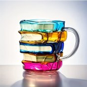 Resim 1 adet (350ml/11.83oz) Kitaplık Şeklinde Cam Bardak | Buzlu Kahve, Süt, Meyve Suyu vb. için Uygun - Benzersiz Düzensiz Şekil Tasarımı - Ev Mutfak, Doğum Günü veya Noel Hediyesi, Mutfak İçecekleri için Mükemmel | Modern İçecek Cam Bardağı | Şeffaf Cam Bardak, Kahve Bar Aksesuarları 