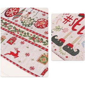 Resim Fosenze Noel Gibi Desenli Isıl Direncili Örgü Kumaş Yemek Masası Altlığı 43x34cm - Noel, Parti, Ev Dekorasyonu Çok Renkli 