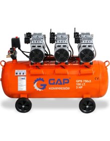 Resim GAP KOMPRESÖR Gps 750X3 | 100 Lt Sessiz ve Yağsız Hava Kompresörü 