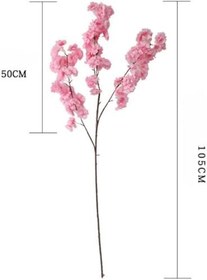 Resim Yapay Çiçek Bahar Dalı Japon Kiraz Çiçeği 90 cm KOYU PEMBE 