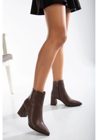Resim Artı-artı028-0130-1 Kadın Günlük Kahverengi Kalın Topuklu Bot kahverengi 